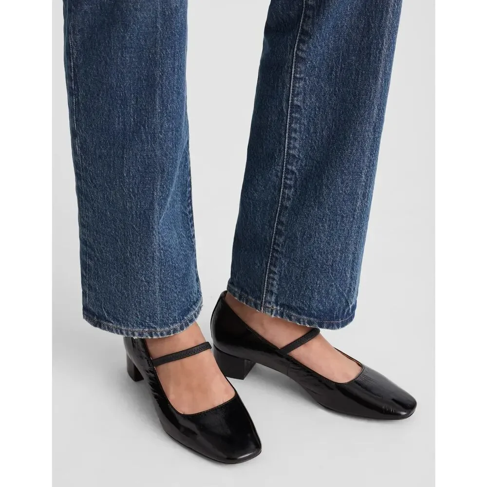 Madewell Women's The Greta Pump Heels Comfort Leather True Black Size 9.5 NWOB